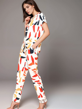 Women Modern Classic White Printed Night Suit